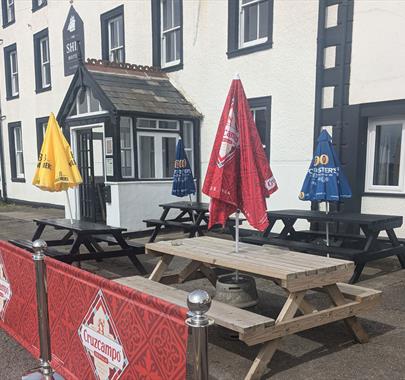 Outdoor Seating at The Ship Hotel in Allonby, Cumbria