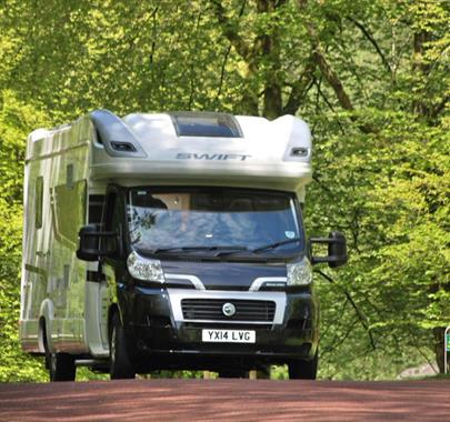 Touring caravan at Skelwith Fold Caravan Park