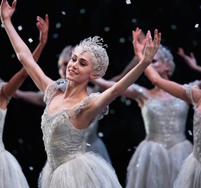 Ballerinas performing during the ballet of the Nutcracker