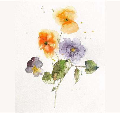 A watercolour painting of flowers