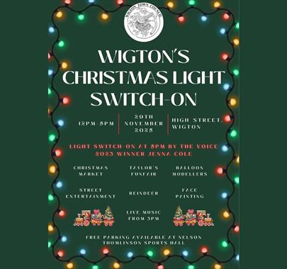 Wigton's Christmas light switch on poster