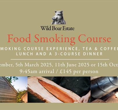 Poster for the Food Smoking Course at the Wild Boar Estate in Windermere, Lake District