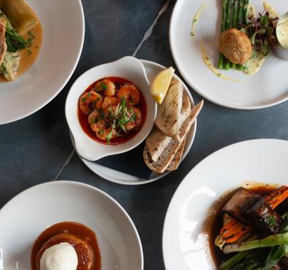 Various Dishes from The River Room Brasserie at The Swan Hotel & Spa in Newby Bridge, Lake District