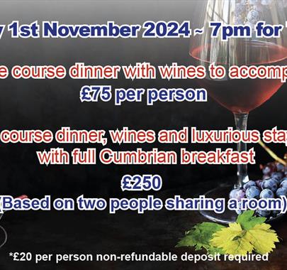 Poster for The Americas Wine Evening at The Villa, Levens near Kendal, Cumbria