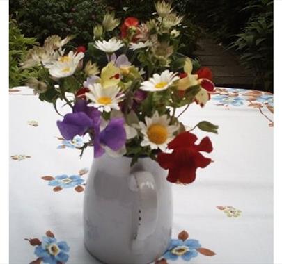 Flower Display at W H S Flower and Vegetable Show in Endmoor, Cumbria