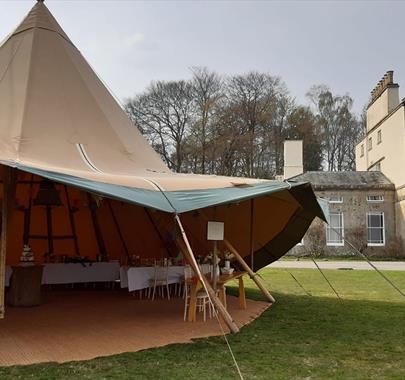 Wedding tent at Brathay Trust in Ambleside, Lake District