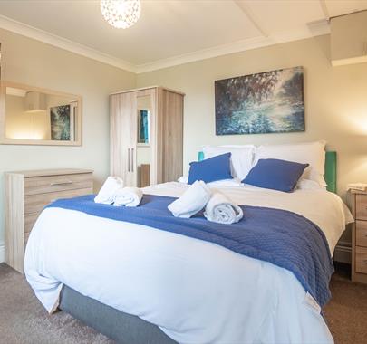 Bedroom in Treetops Self Catering Apartment at Woodclose Park in Kirkby Lonsdale, Cumbria