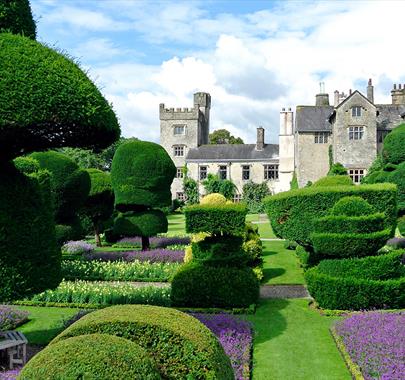 Gardens and Topiary at Levens Hall & Gardens in Levens, Cumbria