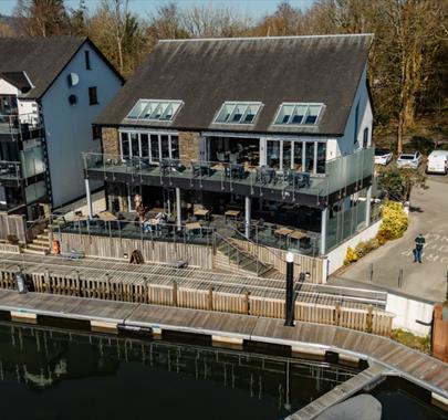 Aerial view of Marina View in Bowness-on-Windermere, Lake District