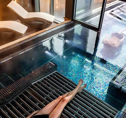 Indoor / Outdoor Pool at Brimstone Spa at Langdale Hotel and Spa in Great Langdale, Lake District