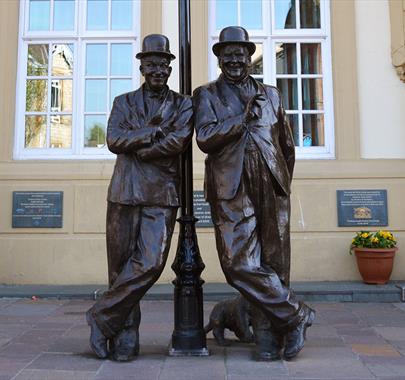 Laurel & Hardy Statue in Ulverston, Cumbria