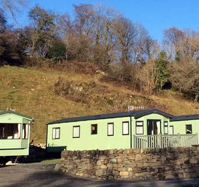 Exterior of the Caravans at Spoon Hall Caravans near Coniston, Lake District