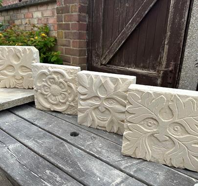 A photo of some stone carvings