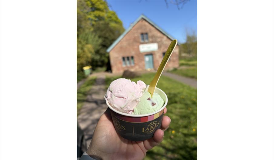 English Lakes ice cream from Abbey Mill Coffee Shop in Barrow-in-Furness, Cumbria
