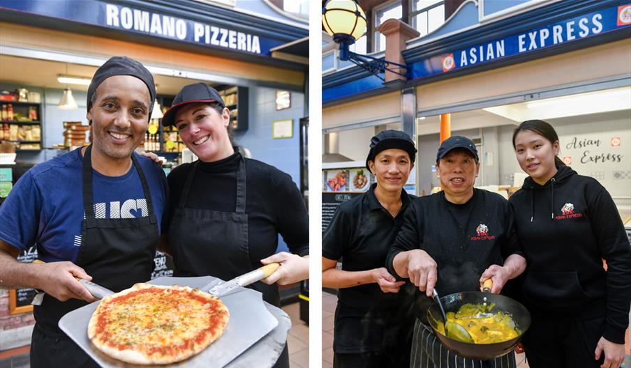 Romano Pizzeria and Asian Express Staff at The Market Hall in Carlisle, Cumbria