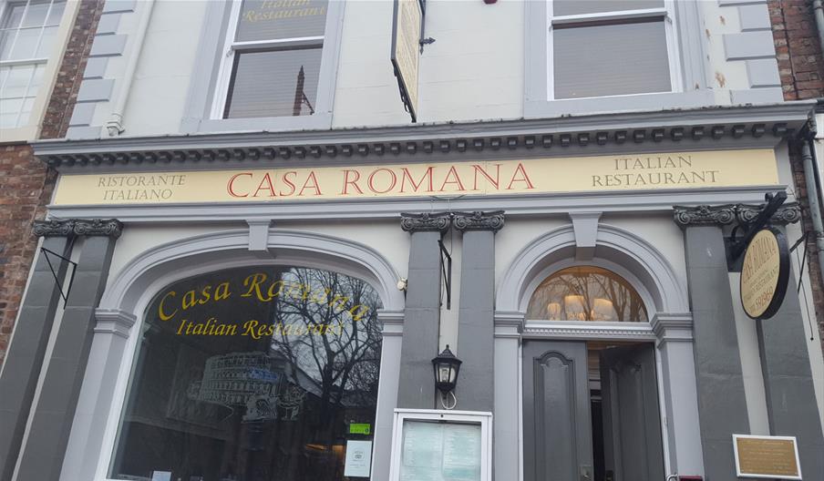 Exterior and Entrance to Casa Romana Italian Restaurant in Carlisle, Cumbria