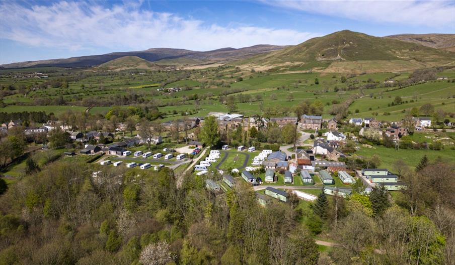 Aerial view of Grandie Caravan Park in Dufton, Cumbria