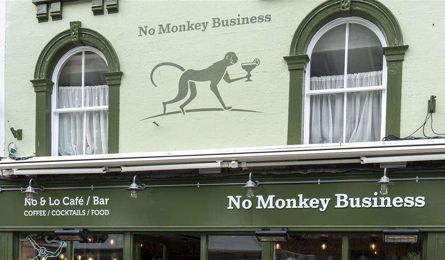 Exterior of No Monkey Business in Keswick, Lake District