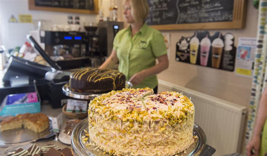 Cakes at the Boathouse Tearoom Talkin Tarn at Talkin Tarn in Brampton, Cumbria