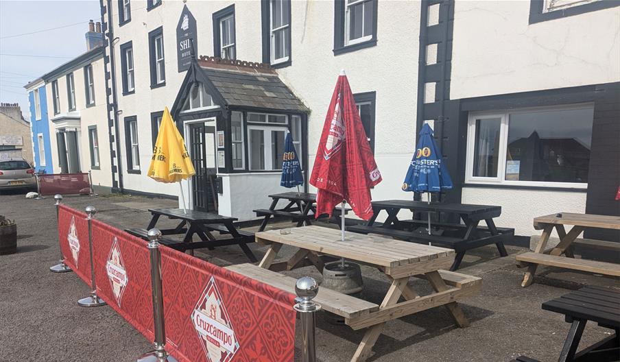 Outdoor Seating at The Ship Hotel in Allonby, Cumbria