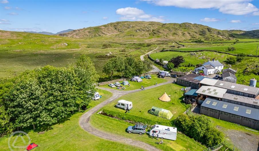 Aerial view of Birchbank Campsite in Birchbank, Cumbria