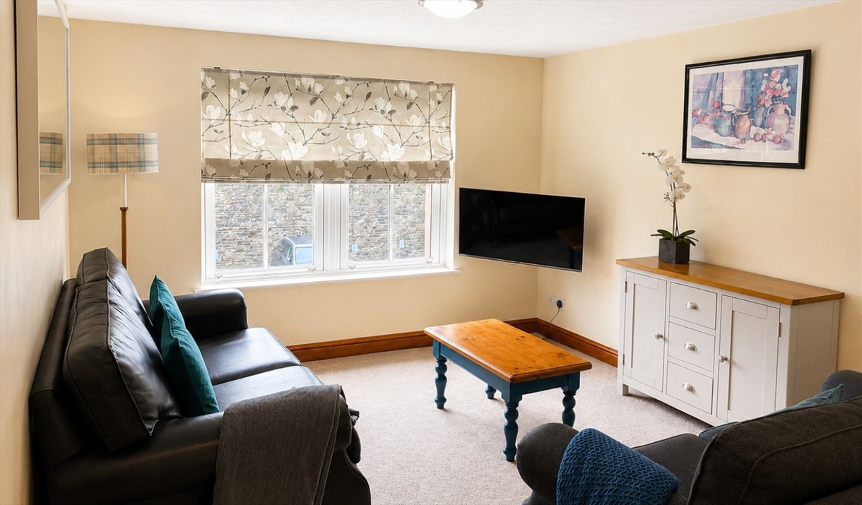 Living room in Number 9 at Howgills Apartments in Sedbergh, Cumbria
