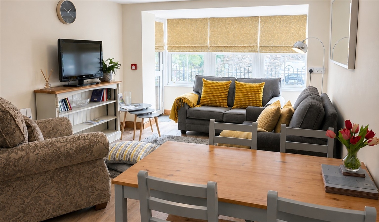 Living room in Number 7 at Howgills Apartments in Sedbergh, Cumbria