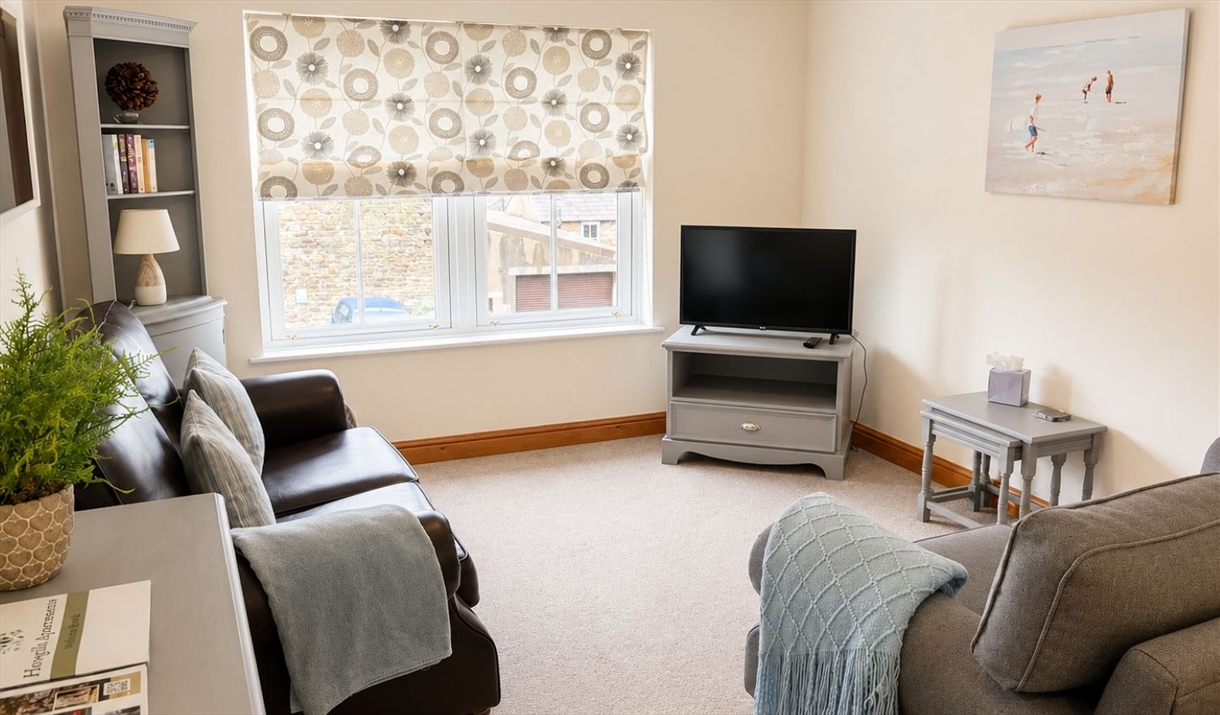 Lounge area in Number 11 at Howgills Apartments in Sedbergh, Cumbria