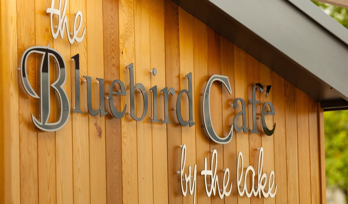 External signage at The Bluebird Cafe in Coniston, Lake District