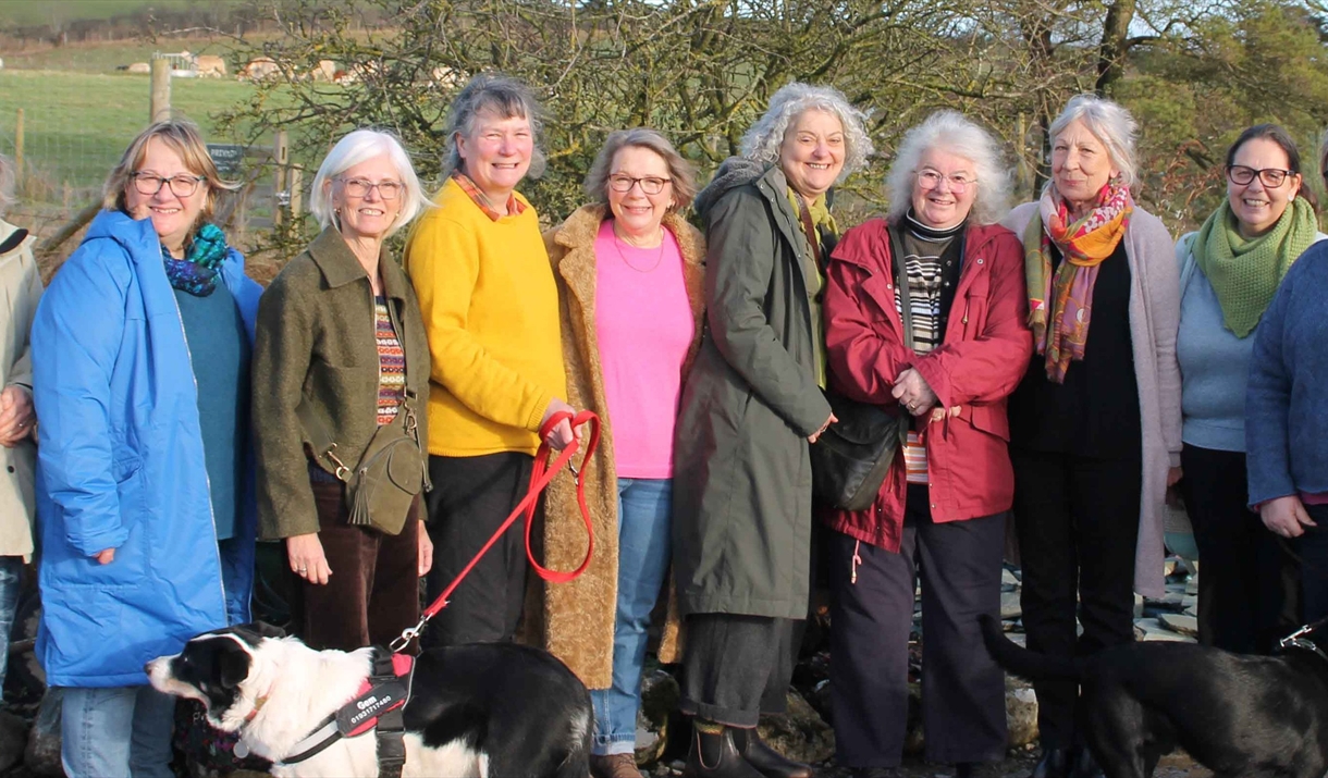 a photograph of the members of the wool clip group who are exhibiting in this exhibition