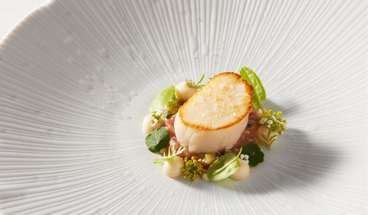 A dish at SOURCE at Gilpin Hotel & Lake House © Andre Ainsworth