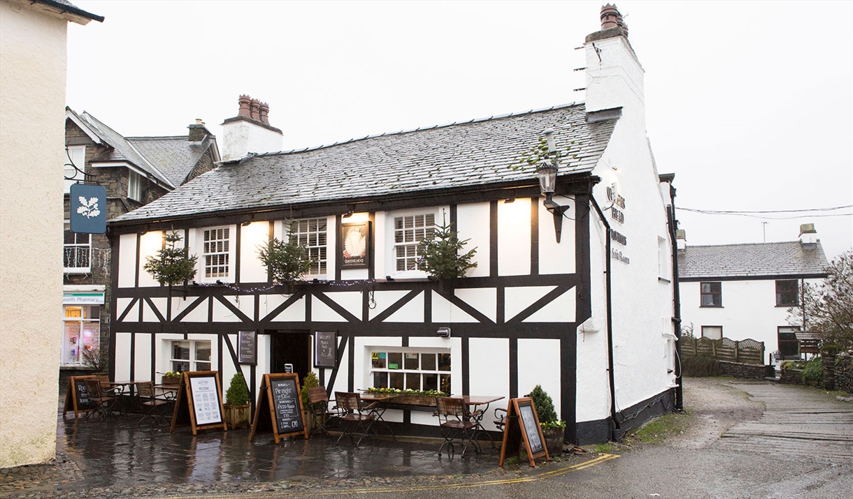 Exterior at The Queens Head in Hawkshead, Lake District