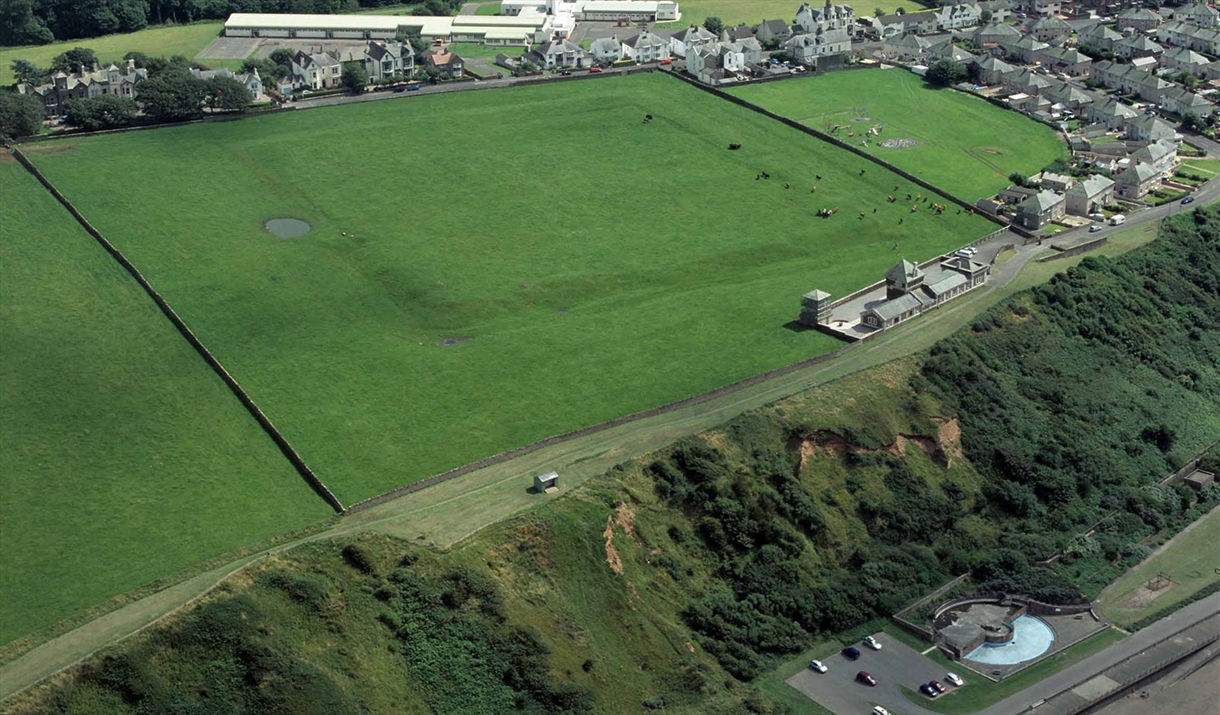 Senhouse Roman Museum from the Air in Maryport, Cumbria