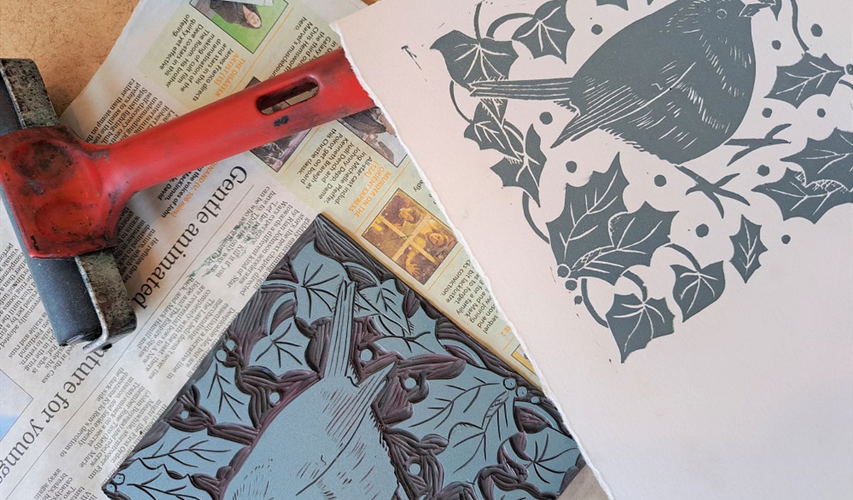 Lino Print Christmas Cards and Labels - Visit Lake District