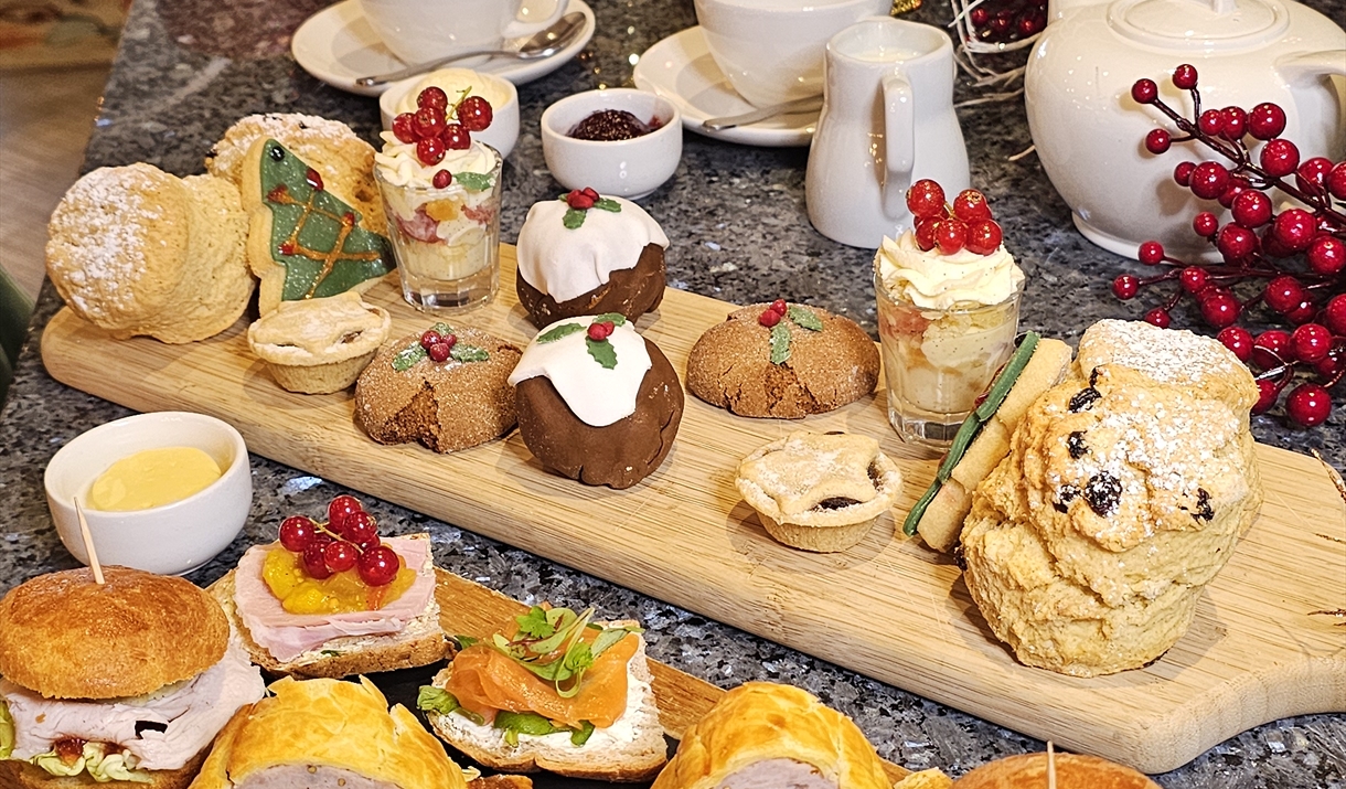 photo of a festive afternoon tea spread