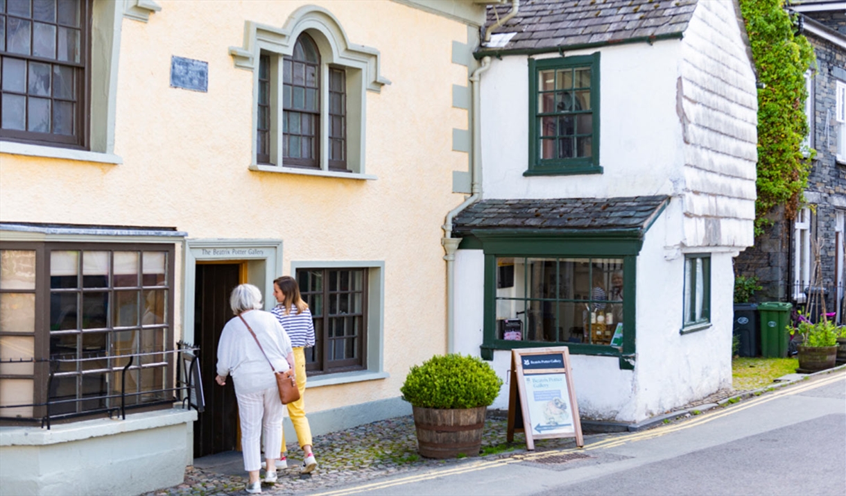 Street Entrance to Beatrix Potter Gallery in Hawkshead, Lake District