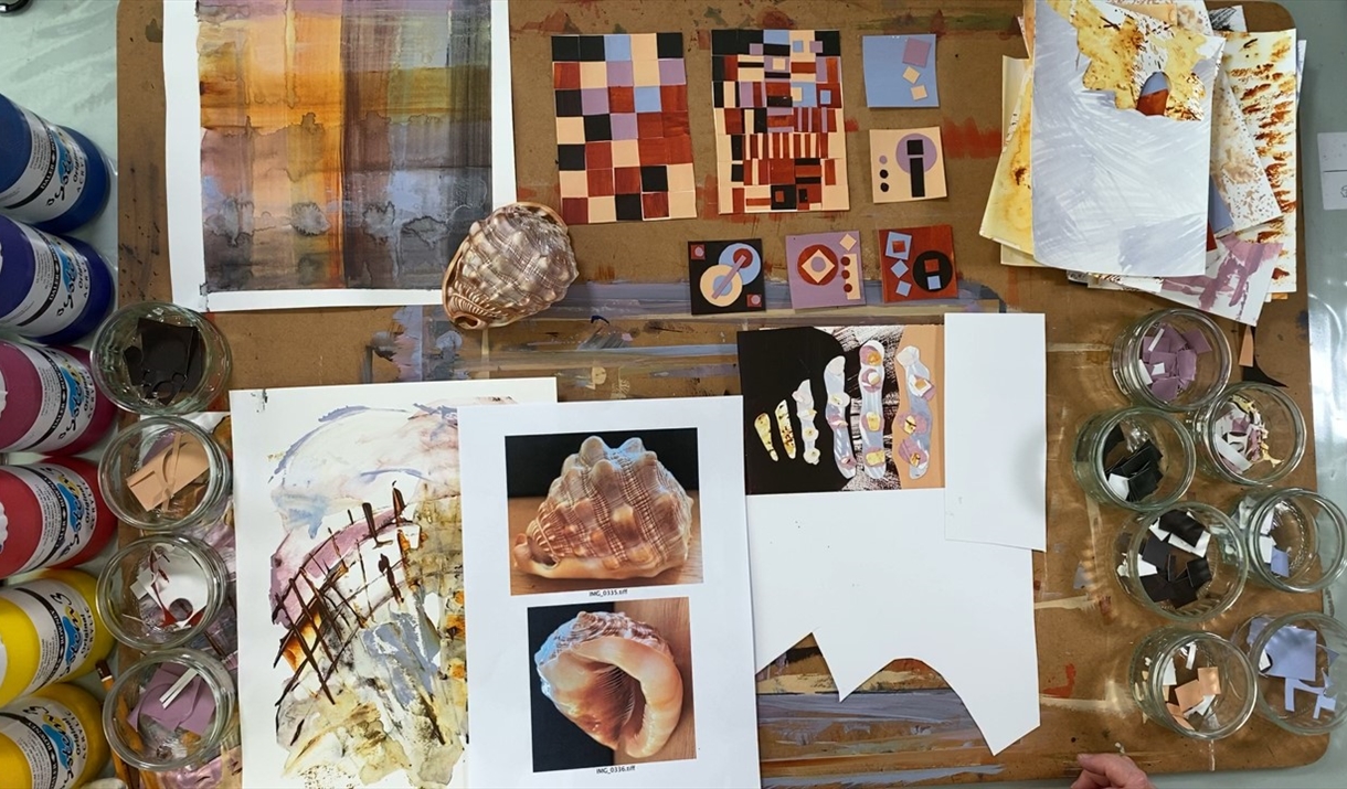 Items at the One Shell Exhibition at Farfield Mill in Sedbergh, Cumbria