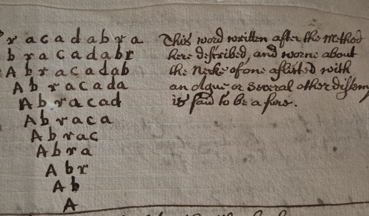 Abracadabra text, Townend, National Trust Images