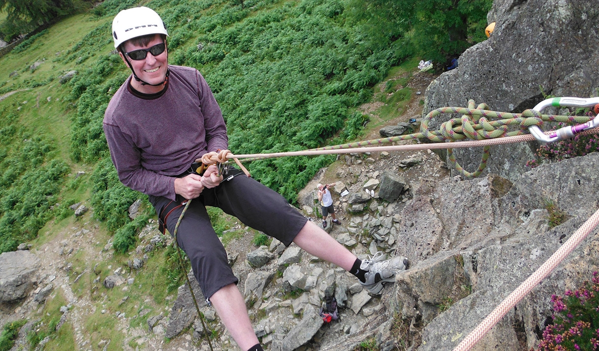 Abseiling with More Than Mountains near Coniston, Lake District