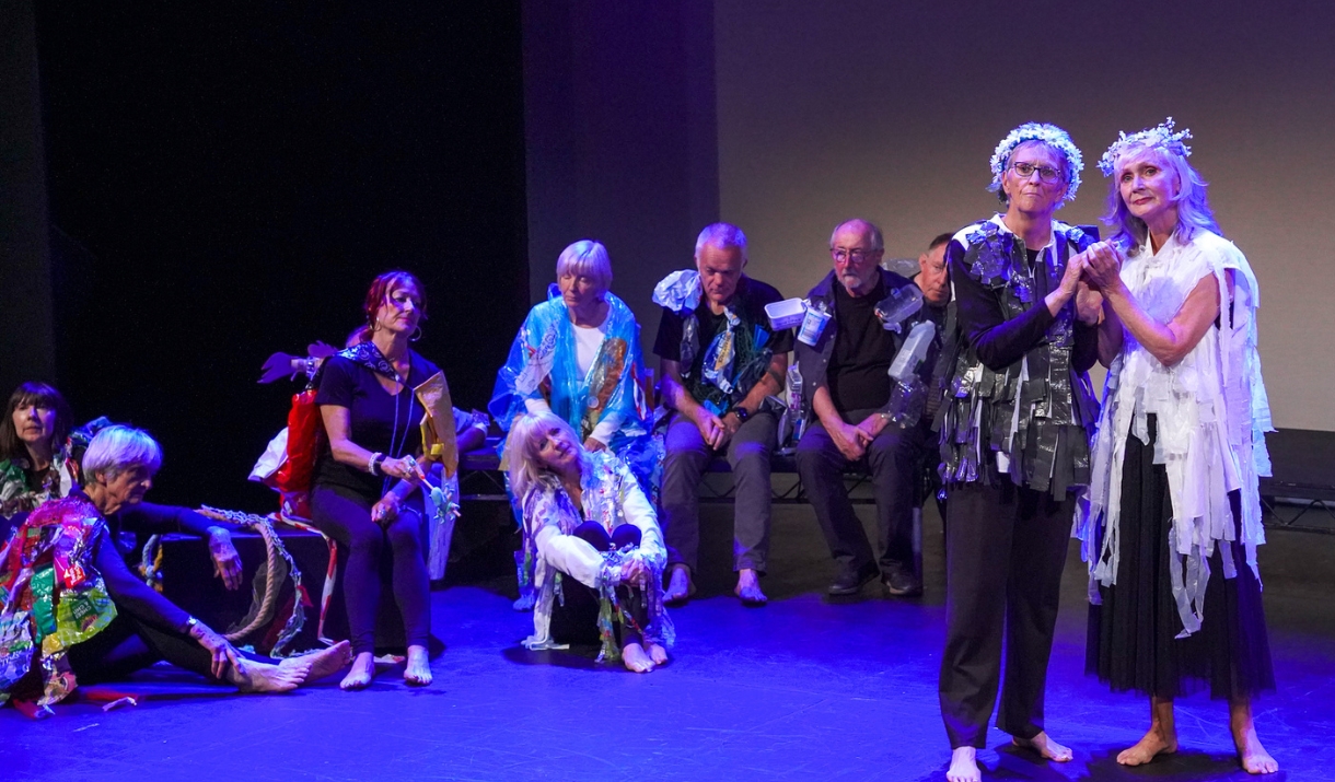 A group of ladies performing on stage