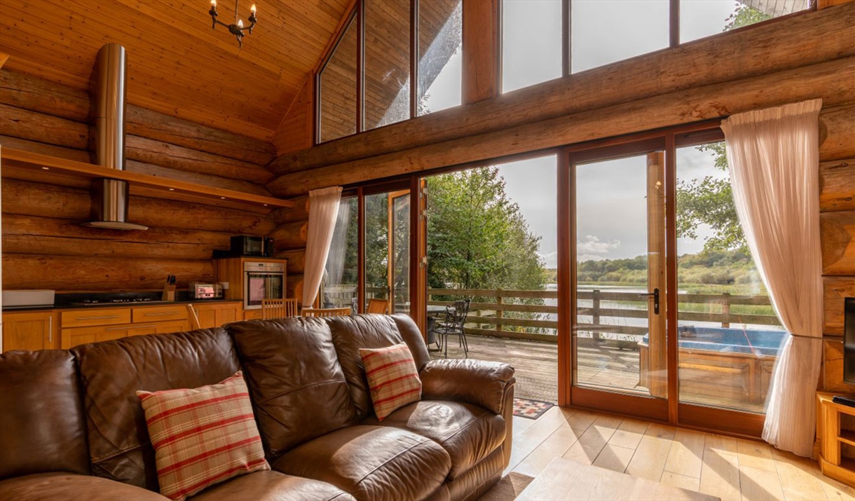 Lounge in Alder Lodge at The Tranquil Otter in Thurstonfield, Cumbria