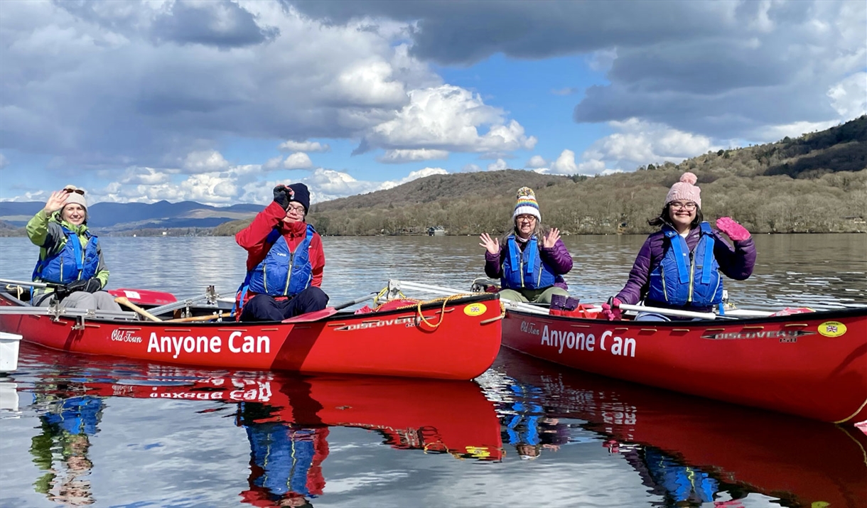 Visitors Canoeing with Anyone Can in the Lake District, Cumbria