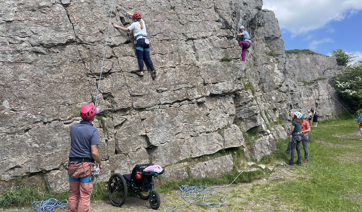 Visitors Rock Climbing with Anyone Can in the Lake District, Cumbria