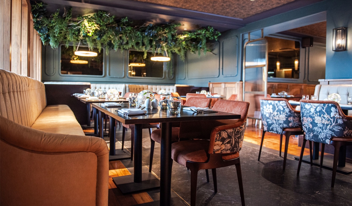 Table and Booth Seating at The Grill at Armathwaite Hall Hotel and Spa in Bassenthwaite, Lake District