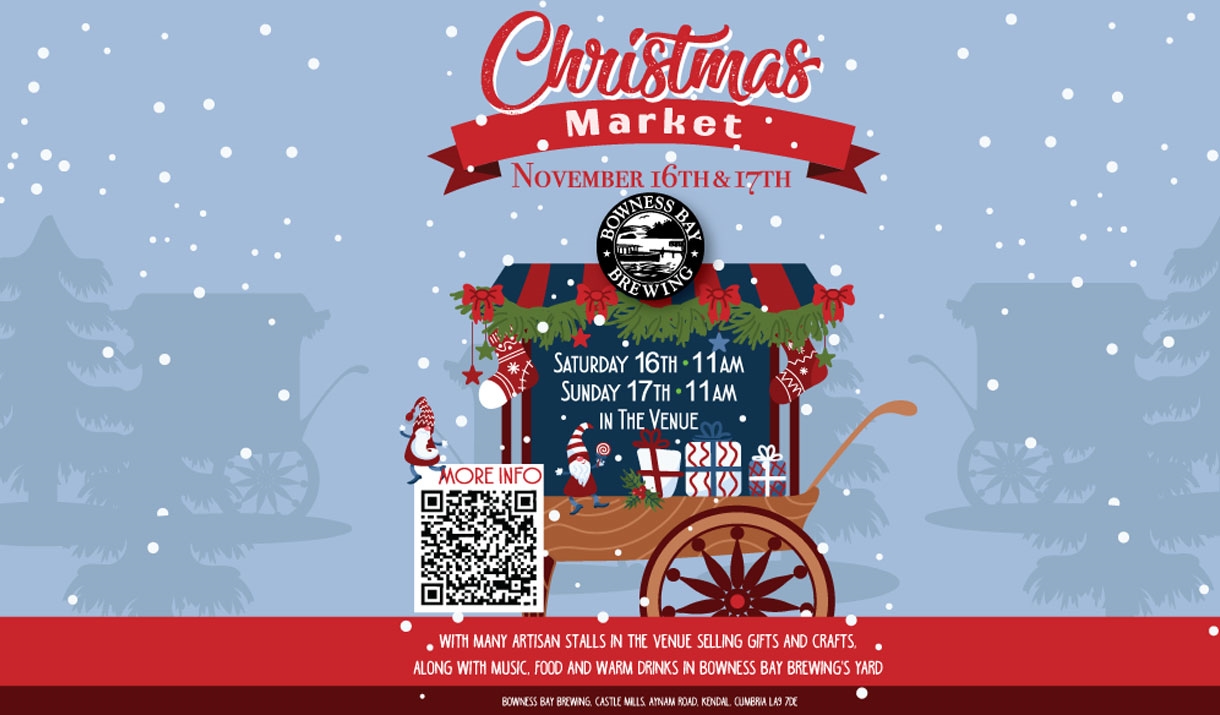 Poster for Christmas Market at Bowness Bay Brewing in Kendal, Cumbria