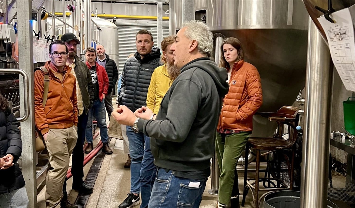 Visitors on a Brewery Tour at Bowness Bay Brewing in Kendal, Cumbria