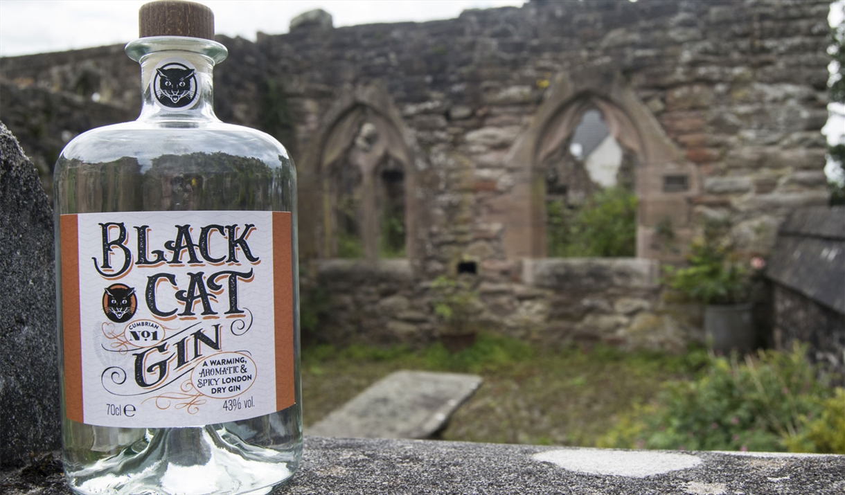 Black Cat Gin at Black Cat Distillery at Brougham Castle near Penrith, Cumbria