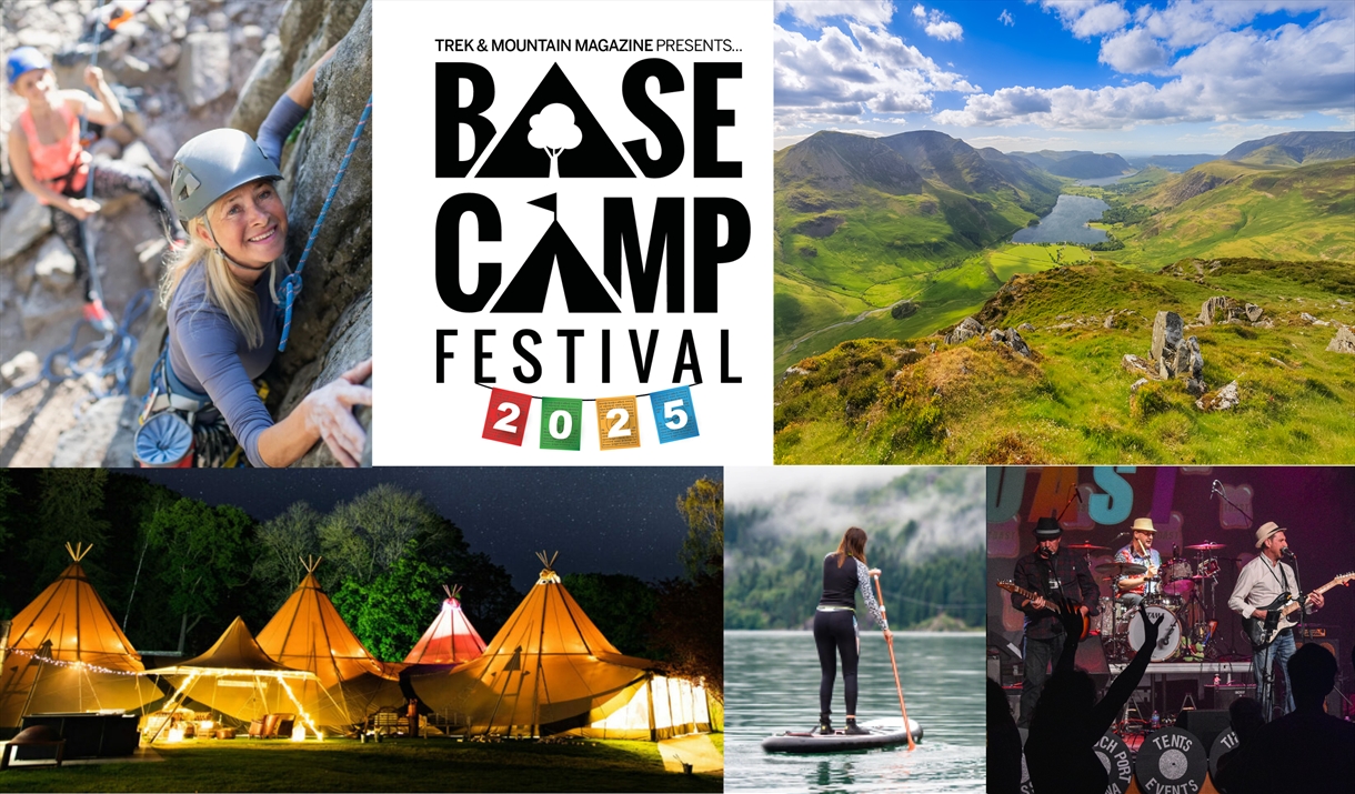 Photo collage from Base Camp Festival in the Lake District, Cumbria