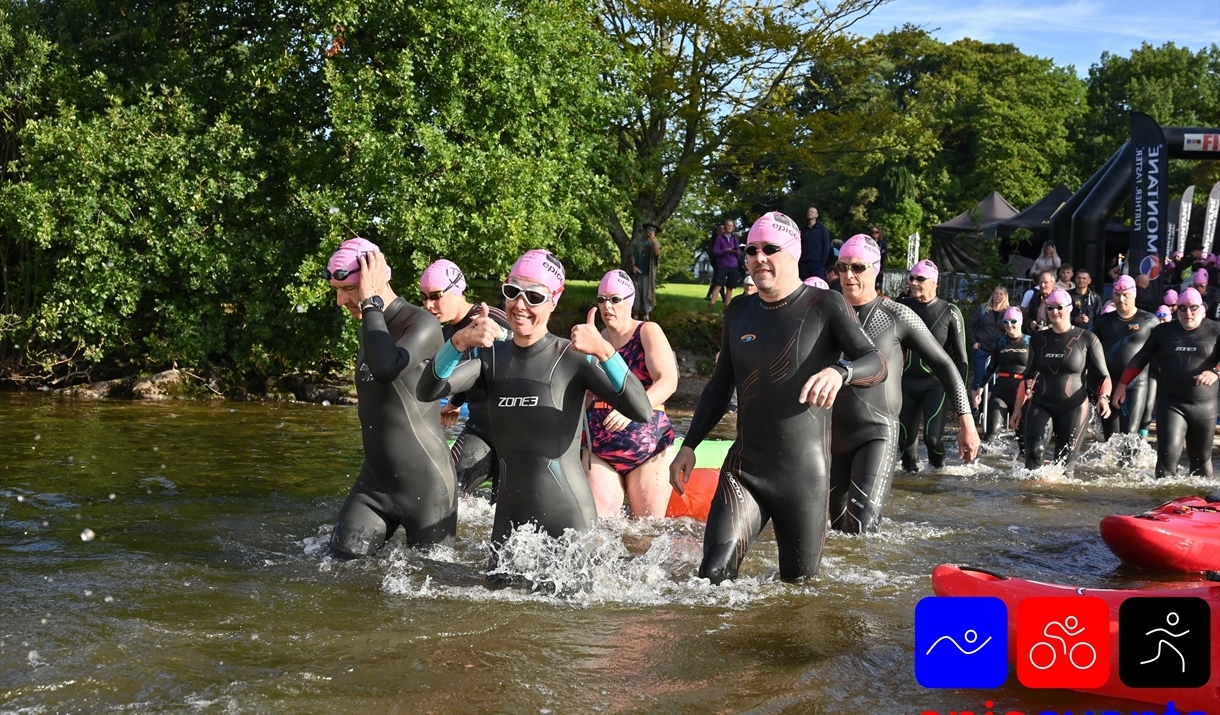 Swimmers entering