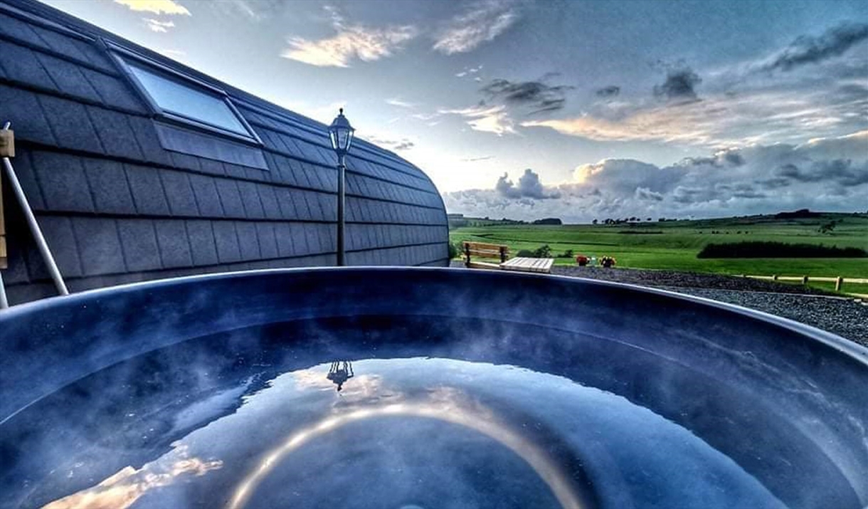 View from Hot Tub at Castle Guards Farm Retreat near Cockermouth, Lake District